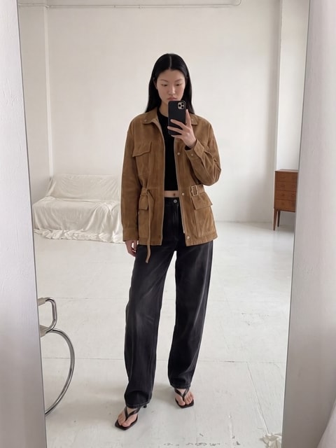 Mirror selfie · Linen Sofa